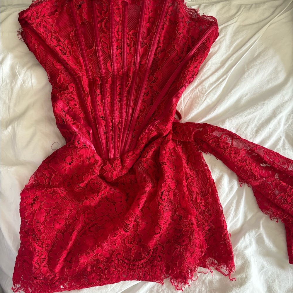 Elegant Red Lace Dress